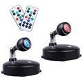 LED Spot Light Indoor, Battery Operated Led Light Stick Up Lights with Remote, Mini Spotlight Dimmable Accent Lights for Lighting up Paintings Pictures(RGB 2 Pack)