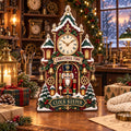 Layered Tabletop Display Christmas Nutcracker Clock Tower