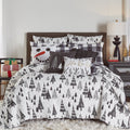 Levtex Home - Northern Star Quilt Set - Full/Queen Quilt + Two Standard Pillow Shams - Christmas Tree - Black and White - Quilt Size (88x92in.) and Pillow Sham Size (26x20in.) - Reversible