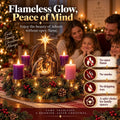 Lighted Nativity Advent Wreath,Sacred Christmas Centerpiece with Four-Week Lighted Journey,Festive Holiday Decor for Faith-Filled Homes