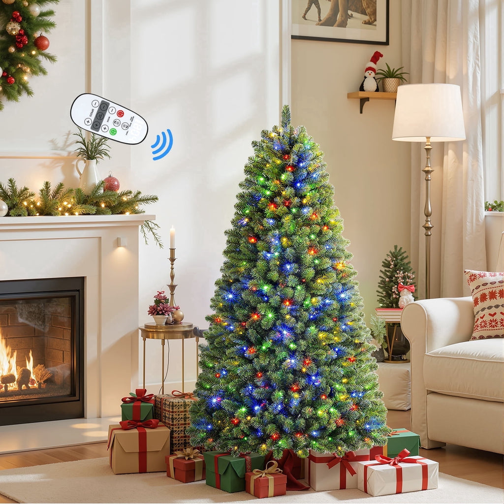 Lolsea 4.5ft Prelit Artificial Christmas Tree w/ Remote Control and Warm White & Color Changing Lights