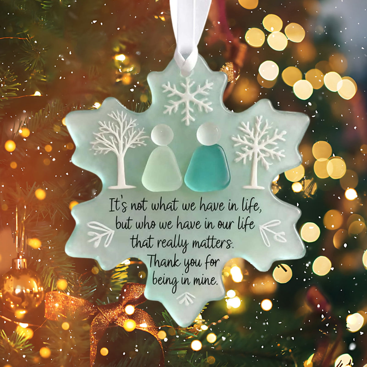 Lunxisen 1 Pcs Sea Glass Nativity: Jesus’ Birth Christmas Ornament,Coastal Inspired Sea Glass Nativity Ornament,Handmade Nativity Scene, with Shells and Starfish
