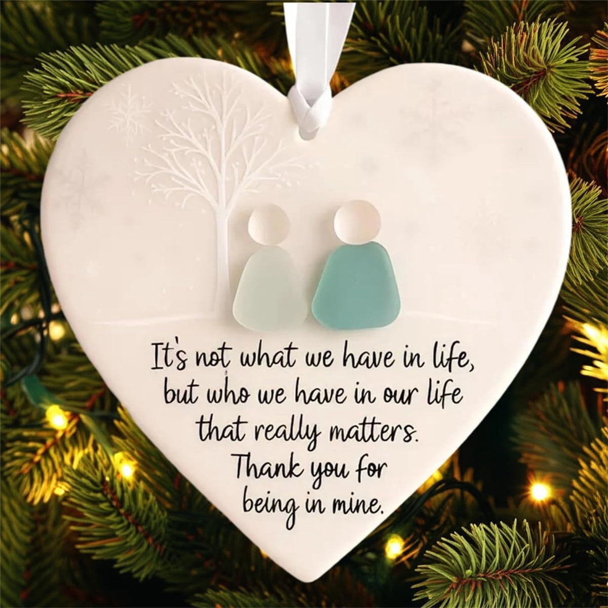 Lunxisen 1 Pcs Sea Glass Nativity: Jesus’ Birth Christmas Ornament,Coastal Inspired Sea Glass Nativity Ornament,Handmade Nativity Scene, with Shells and Starfish