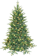 Makeatree 4ft Prelit Artificial Christmas Tree Realistic Fir Xmas Tree with 907 PE PVC Tips & 150 Lights Green & Foldable Base