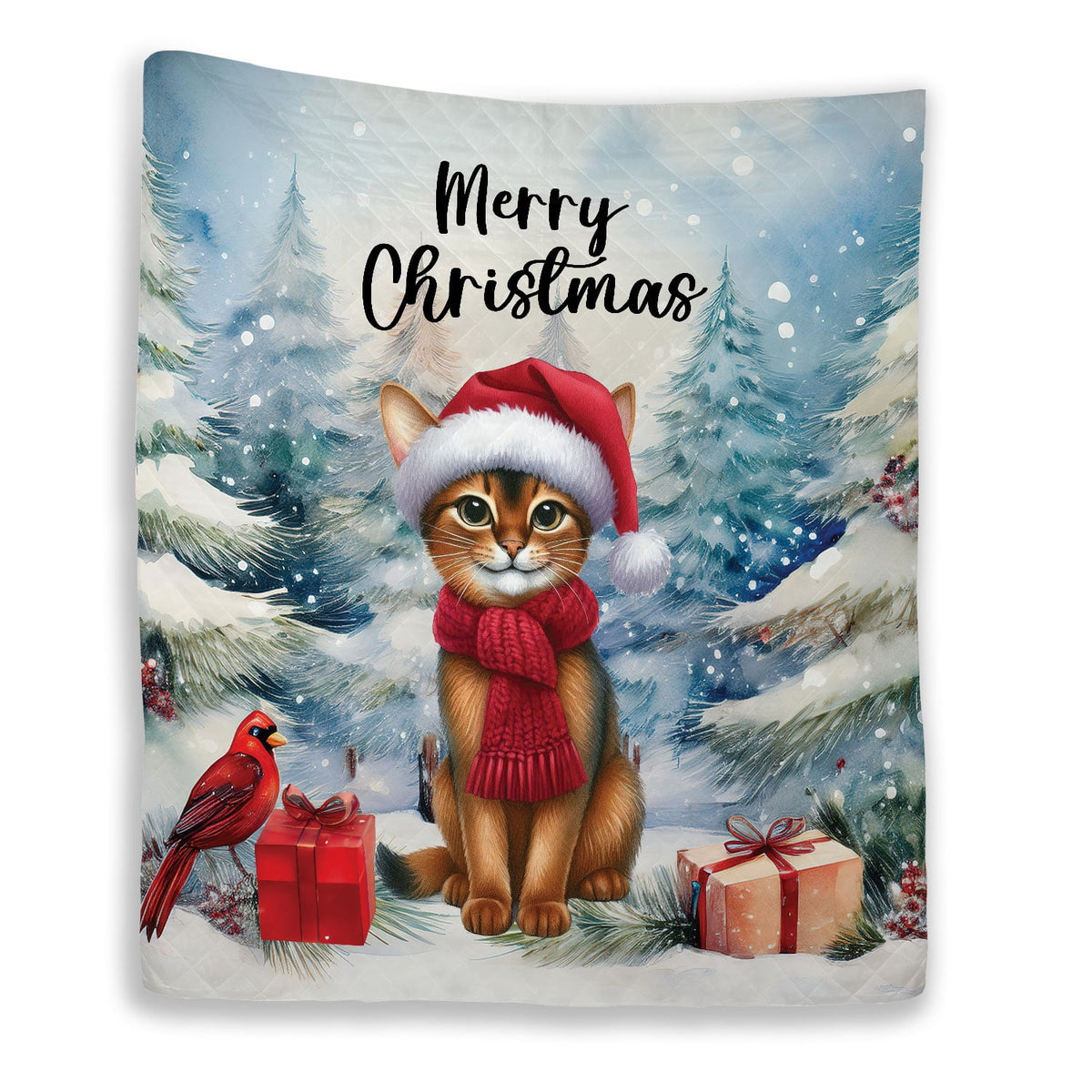 Merry Christmas Sphynx Enjoys Catmas Winter Xmas Holiday Quilt Bedding Set Cat Lover Kitten Owner Gifts Idea 1 Blanket Bed Cover 2 Pillowcases - 02022