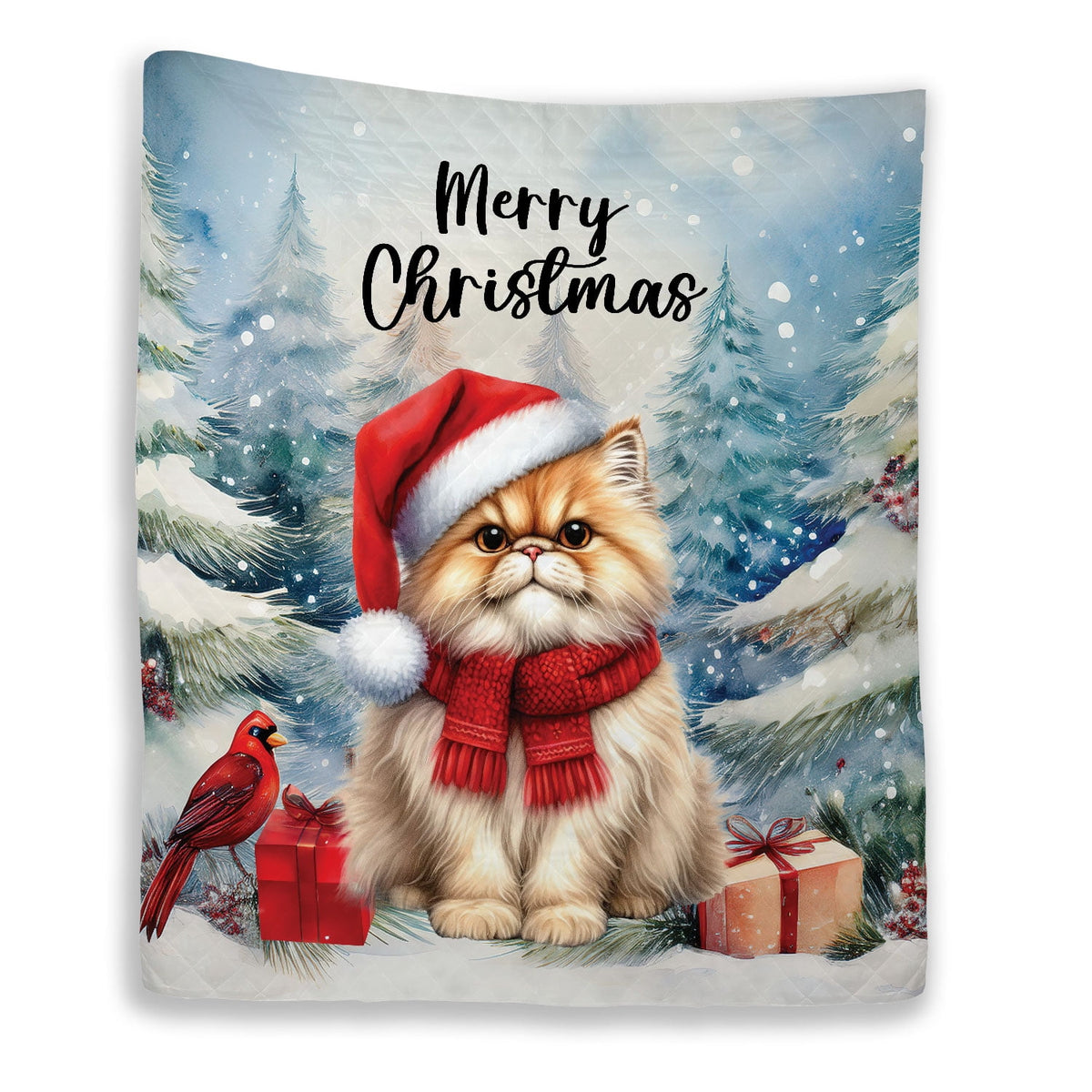 Merry Christmas Sphynx Enjoys Catmas Winter Xmas Holiday Quilt Bedding Set Cat Lover Kitten Owner Gifts Idea 1 Blanket Bed Cover 2 Pillowcases - 02022