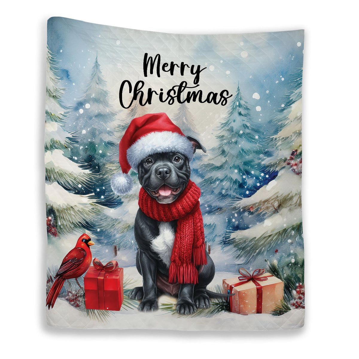 Merry Christmas French Bulldog Enjoys Woofmas Winter Xmas Holiday Quilt Bedding Set Dog Lover Gifts 1 Blanket Bed Cover 2 Pillowcases - 02022