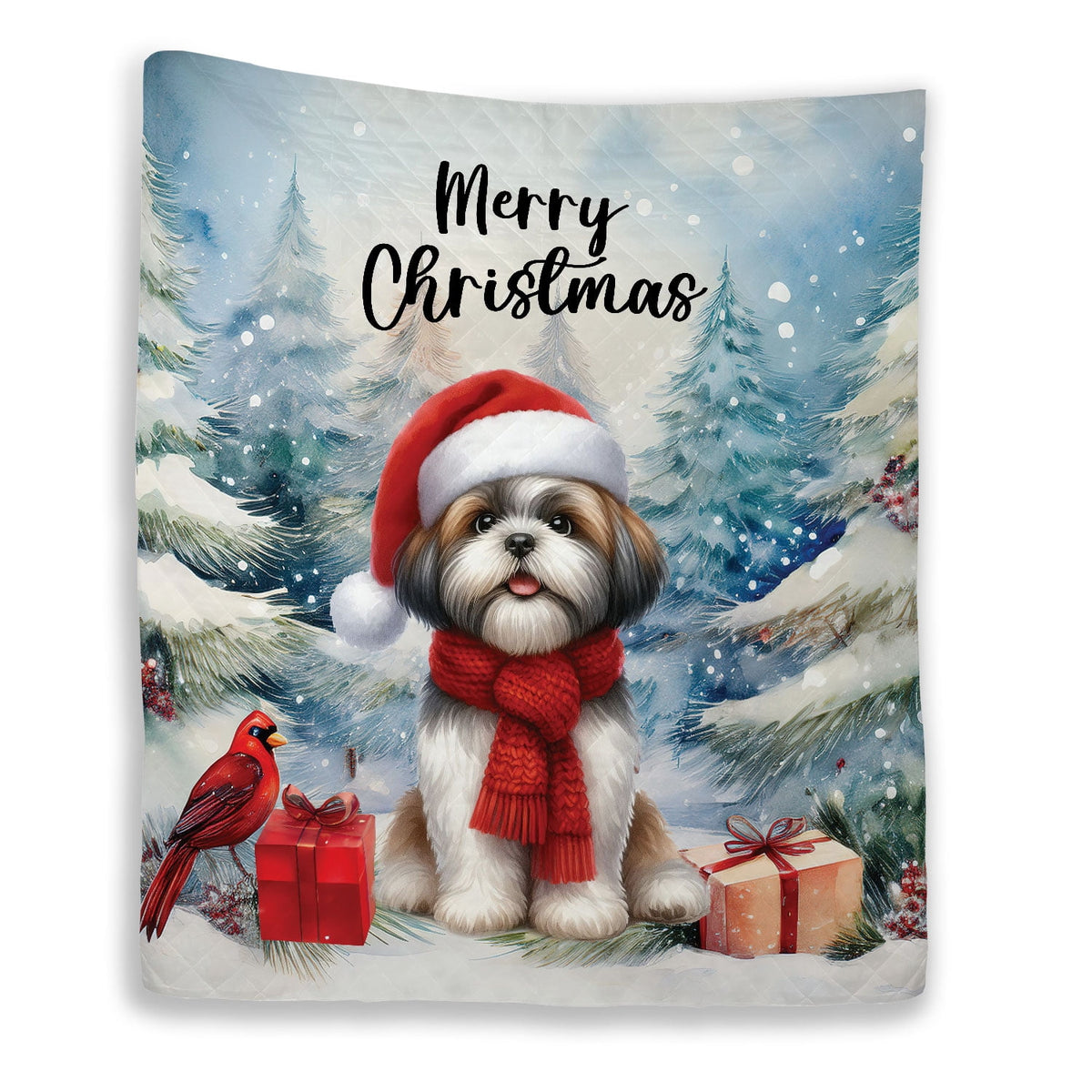 Merry Christmas French Bulldog Enjoys Woofmas Winter Xmas Holiday Quilt Bedding Set Dog Lover Gifts 1 Blanket Bed Cover 2 Pillowcases - 02022