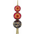 Metzler Brothers Red Russian Finial Polish Glass Christmas Tree Topper 14 Inch