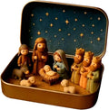 Mini Christmas Nativity Set In Tin Box Jesus Birth Scene Figurines Decoration for Tabletop Party Office Decor & Christian Holiday Gifts