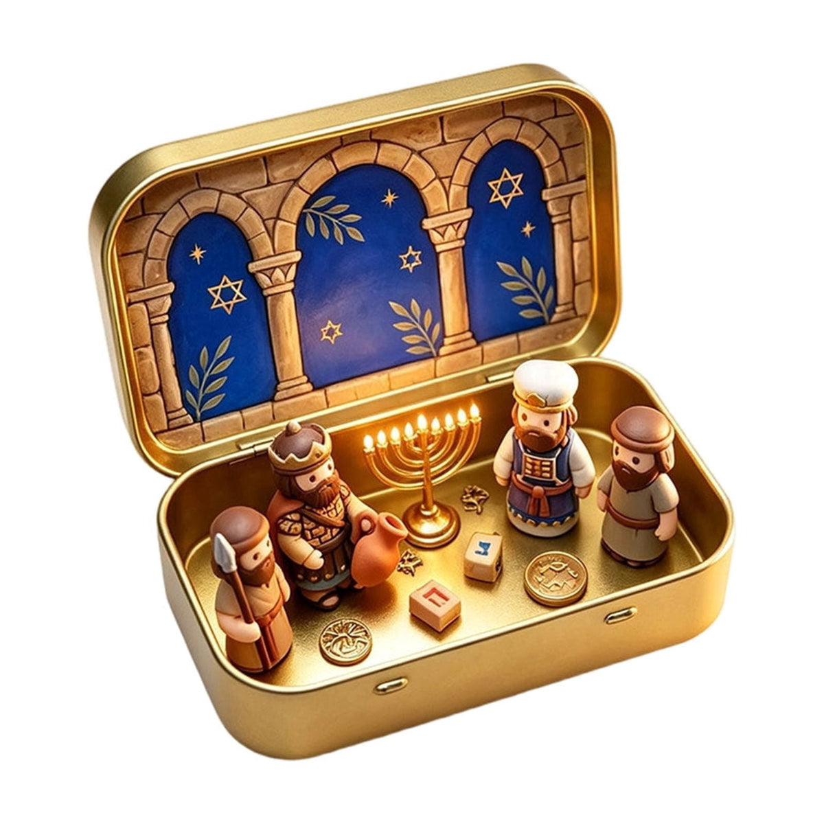 Mini Christmas Nativity Set In Tin Box Jesus Birth Scene Figurines Decoration for Tabletop Party Office Decor & Christian Holiday Gifts