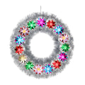 Mr. Christmas 30 in. Tinsel Wreath with Flower Pom-poms