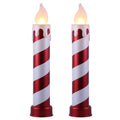 Mr. Christmas 36 in. Striped Metallic Blow Mold Candle - Red and White