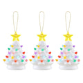 Mr. Christmas 5.25-Inch Nostalgic Tabletop Christmas Trees, Set of 3, White, LED Lights