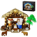 Jesus Building Block Set Nativity Scene Toys Decor for Home Office Tabletop Christian Easter Gifts