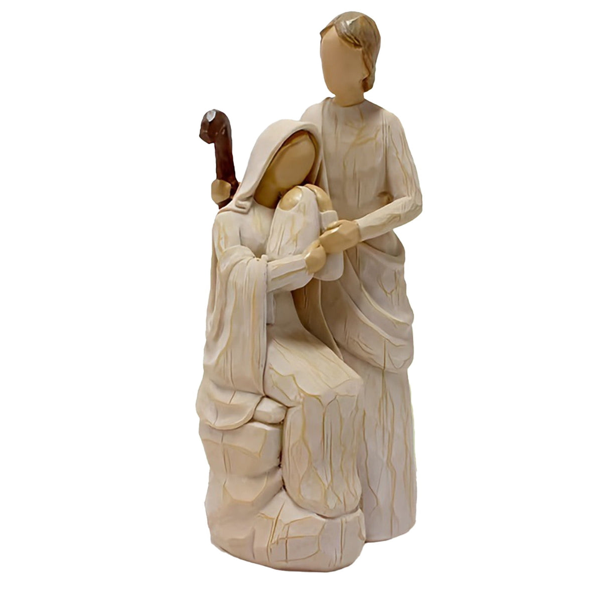 Nativity Set Indoor, Jesus Figure Nativity Scene, Handcrafted Resin Statue of Virgin Mary Holding Baby Jesus with Joseph
