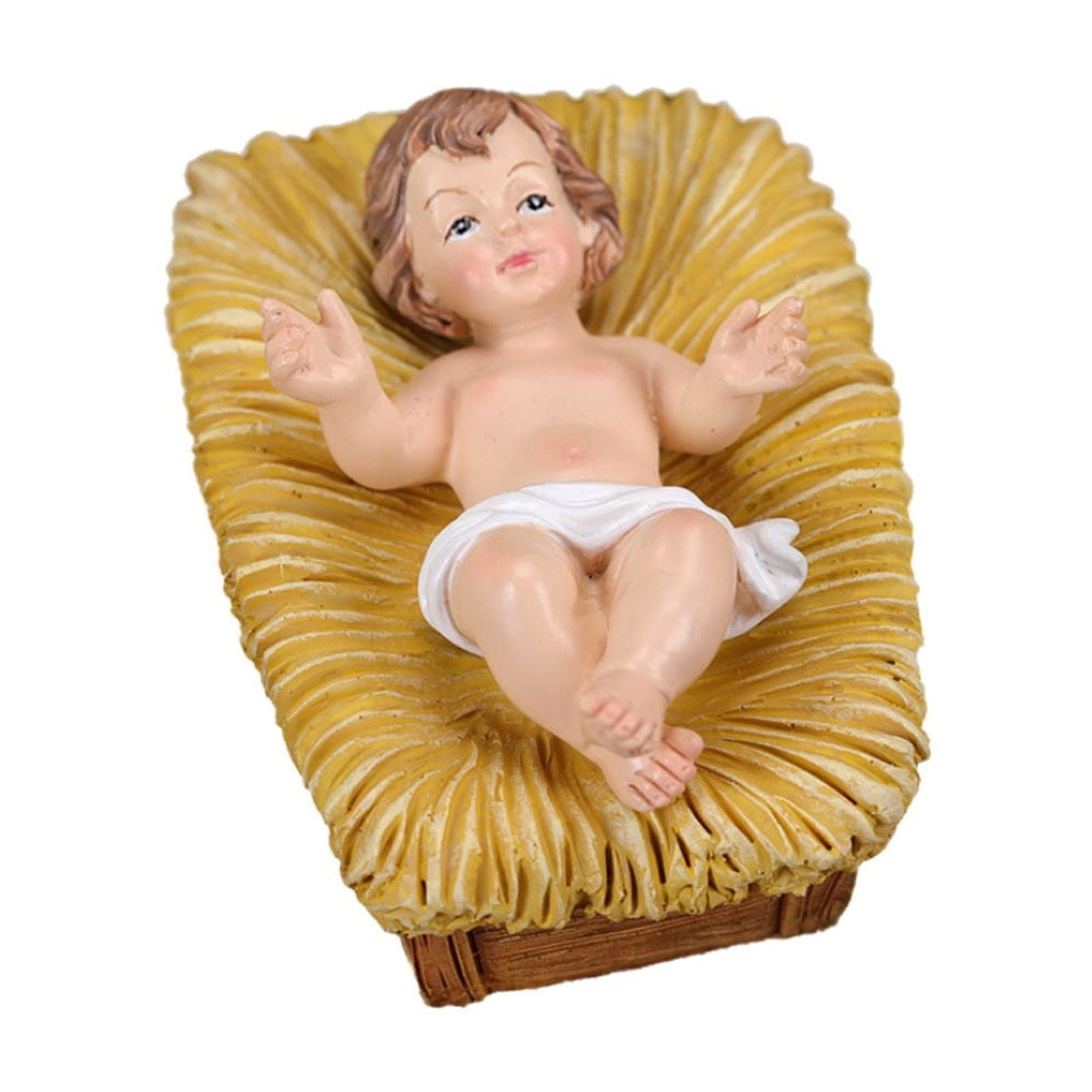 EWSFHUI Nativity Scene Ornament of Baby Jesus, Baby Jesus Christ in Manger Resin Figurines, Nativity Scene for Christmas Indoor -A