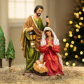 Northlight Joseph, Mary and Baby Jesus Holy Family Nativity Scene Christmas Decoration - 9"