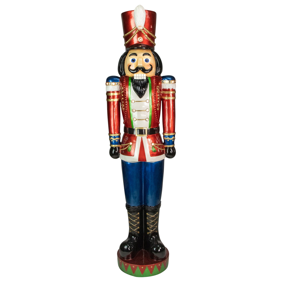 Northlight LED Lighted Jeweled Commercial Christmas Nutcracker - 6' - Red and Blue
