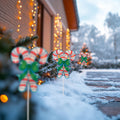 Northlight Lighted Holographic Candy Cane Outdoor Christmas Pathway Markers - 25.5" - Set of 3
