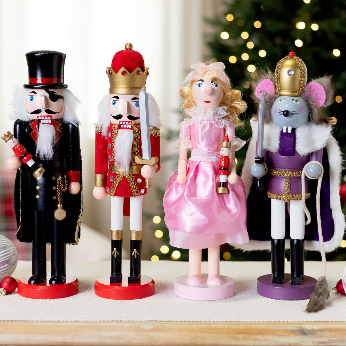 Northlight Wooden Nutcracker Suite Ballet Christmas Decorations - Set of 4