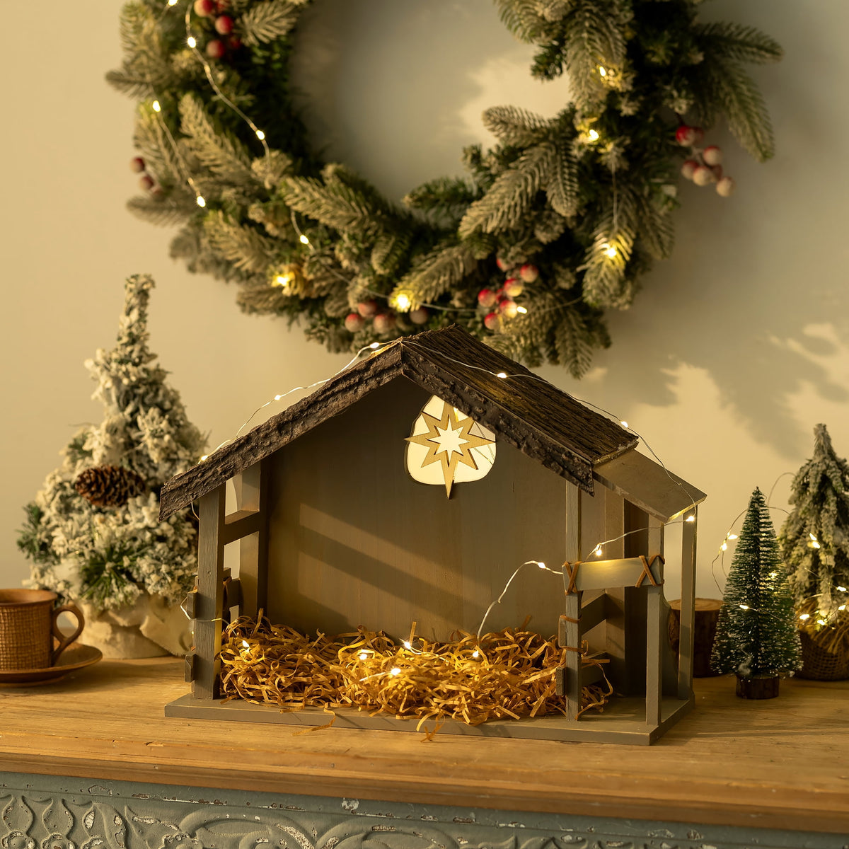 Nuptio Nativity Set Indoor Christmas :12 Piece Nativity Sets & Figures Scene - Christian Holy Family Tradition with Classic Nativity Collection