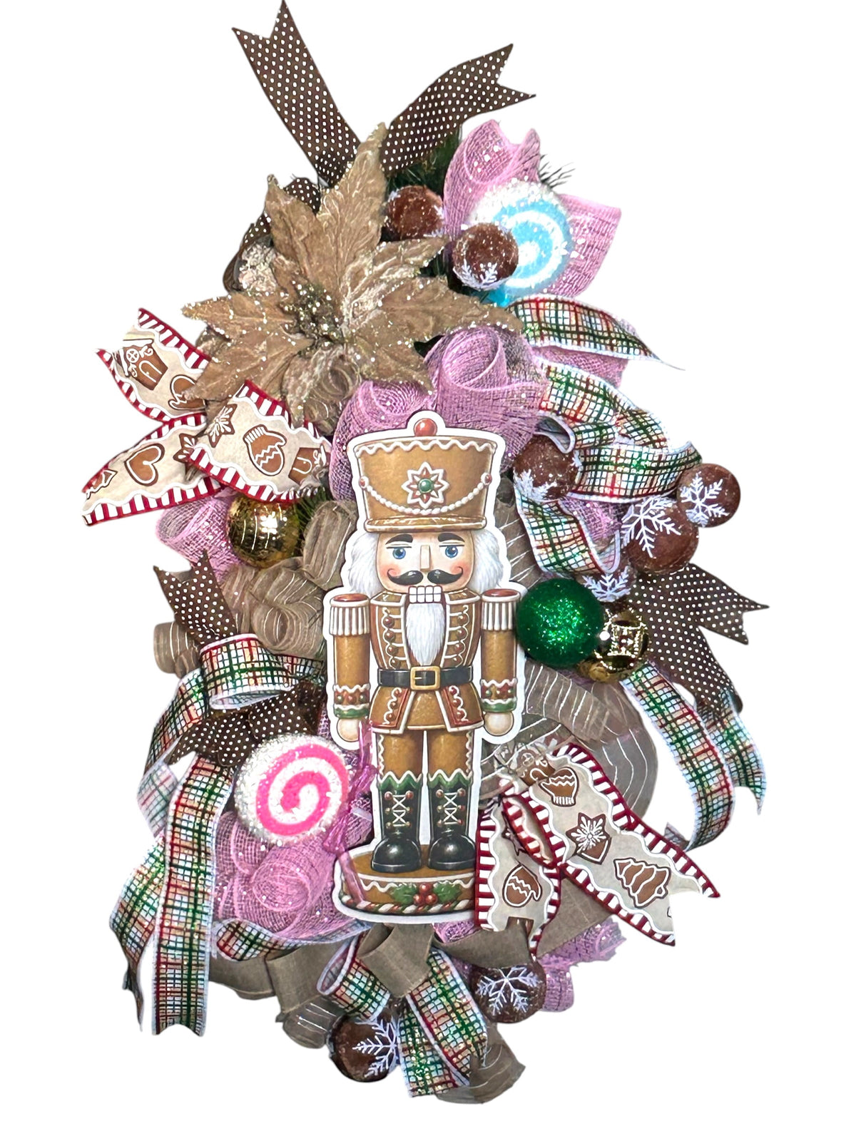 Nutcracker Gingerbread Swag, Christmas Wreath, Nutcracker Christmas, Christmas Decor