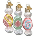 Old World Christmas Salt Water Taffy Set (3PC) Glass Blown Ornaments for Christmas Tree