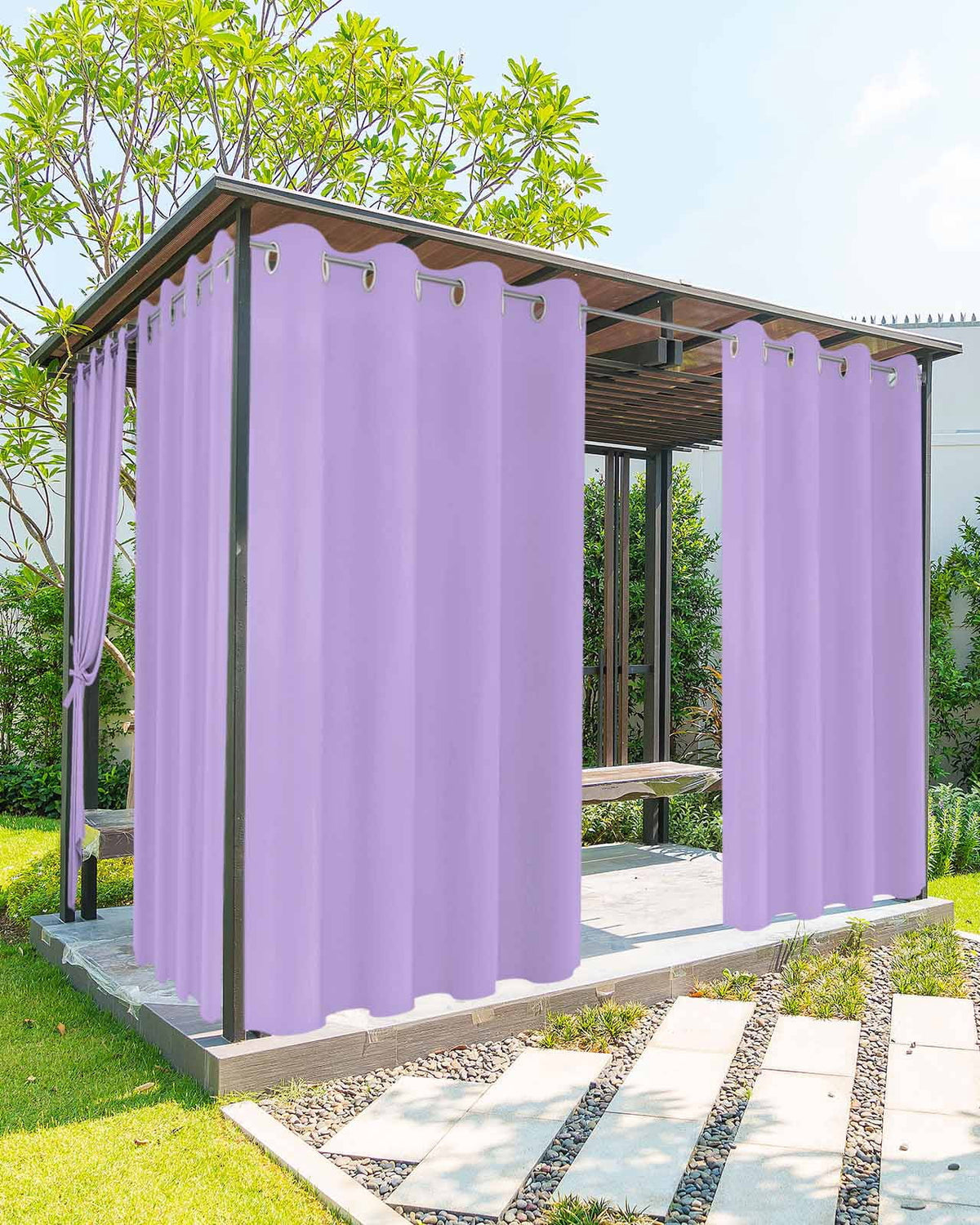 Outdoor Curtains for Patio, Turquoise Waterproof Blackout Outside Curtain for Porch/Pergola/Gazebo, Modern Pure Turquoise Thermal Insulated Drapes for Cabana, 2 Panels, 54 x 95 Inch