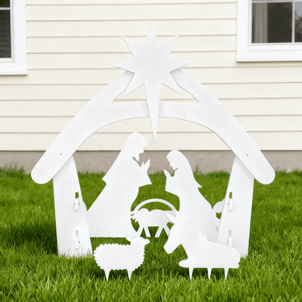 OverPatio Large Holy Family Christmas Decorations Outdoor Nativity Sets for Christmas, Weatherproof Lawn Nativity Scene Yard Display