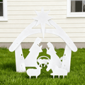 OverPatio Large Holy Family Christmas Decorations Outdoor Nativity Sets for Christmas, Weatherproof Lawn Nativity Scene Yard Display