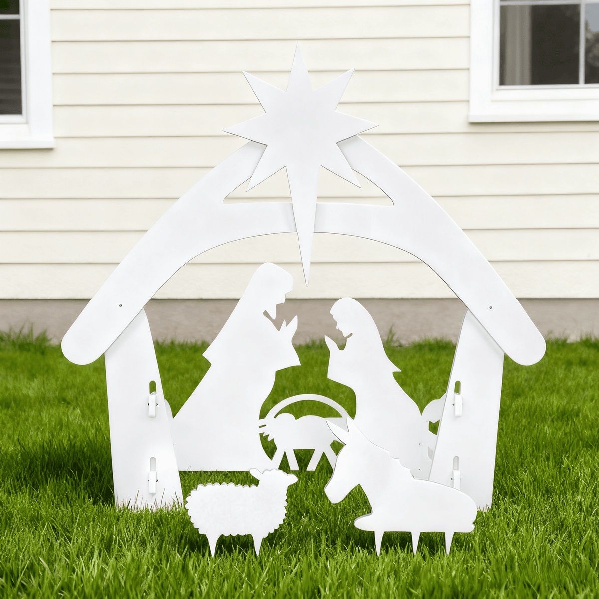 OverPatio Large Holy Family Christmas Decorations Outdoor Nativity Sets for Christmas, Weatherproof Lawn Nativity Scene Yard Display