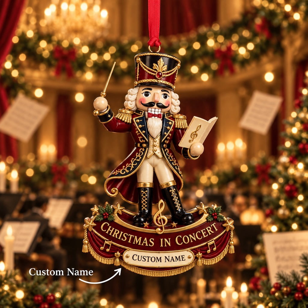 Personalized Christmas Ornament Nutcracker Conductor Music Gift