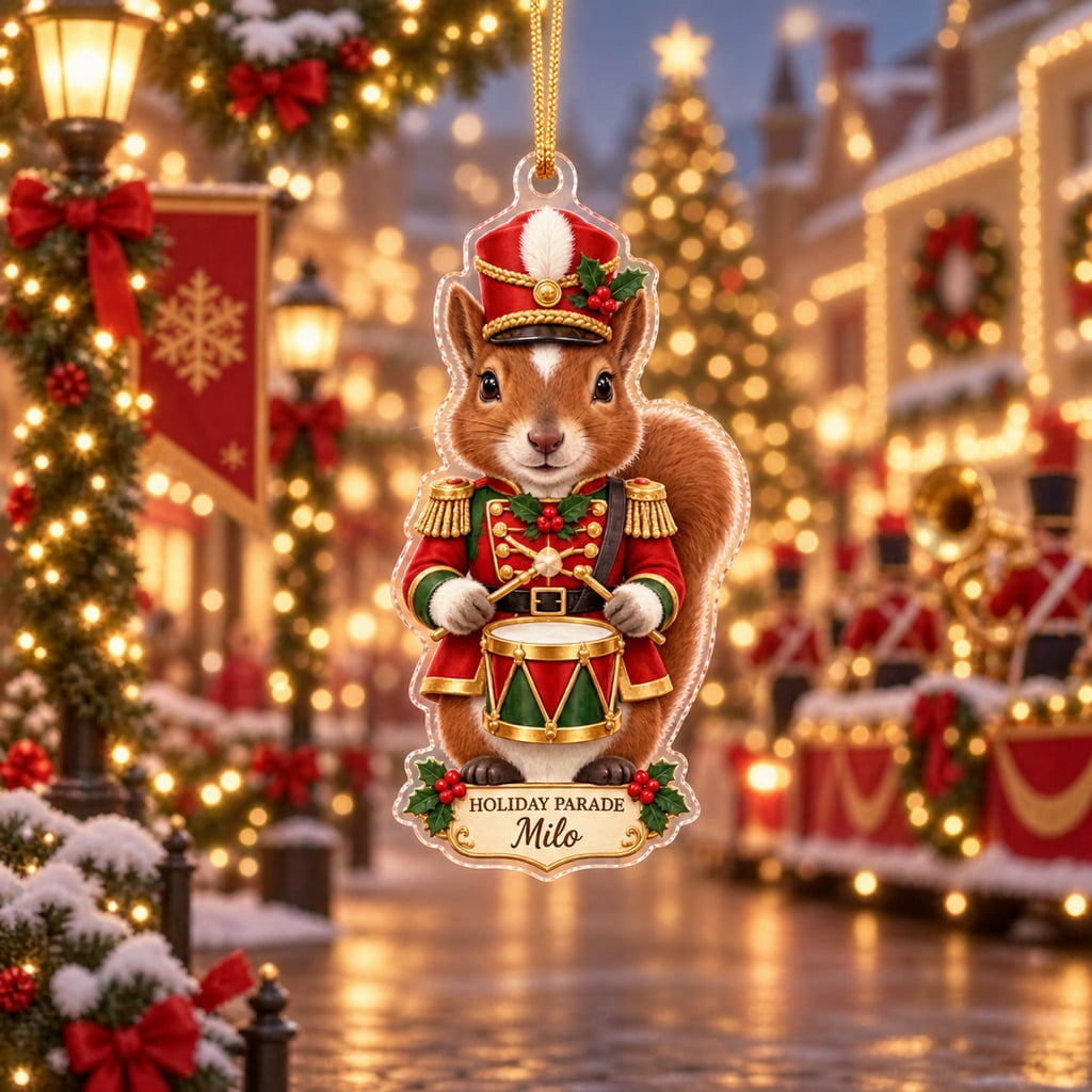 Personalized Christmas Ornament Squirrel Nutcracker Holiday Parade