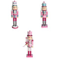 QSTDGVPW 3pcs 14" Nutcracker Solider Figures Puppet Doll Home Christmas Doll Ornament