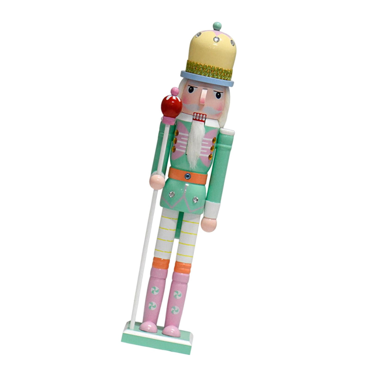 QSTDGVPW Wooden Nutcracker Ornament Christmas Decoration Craft Collectible Nutcracker Style D