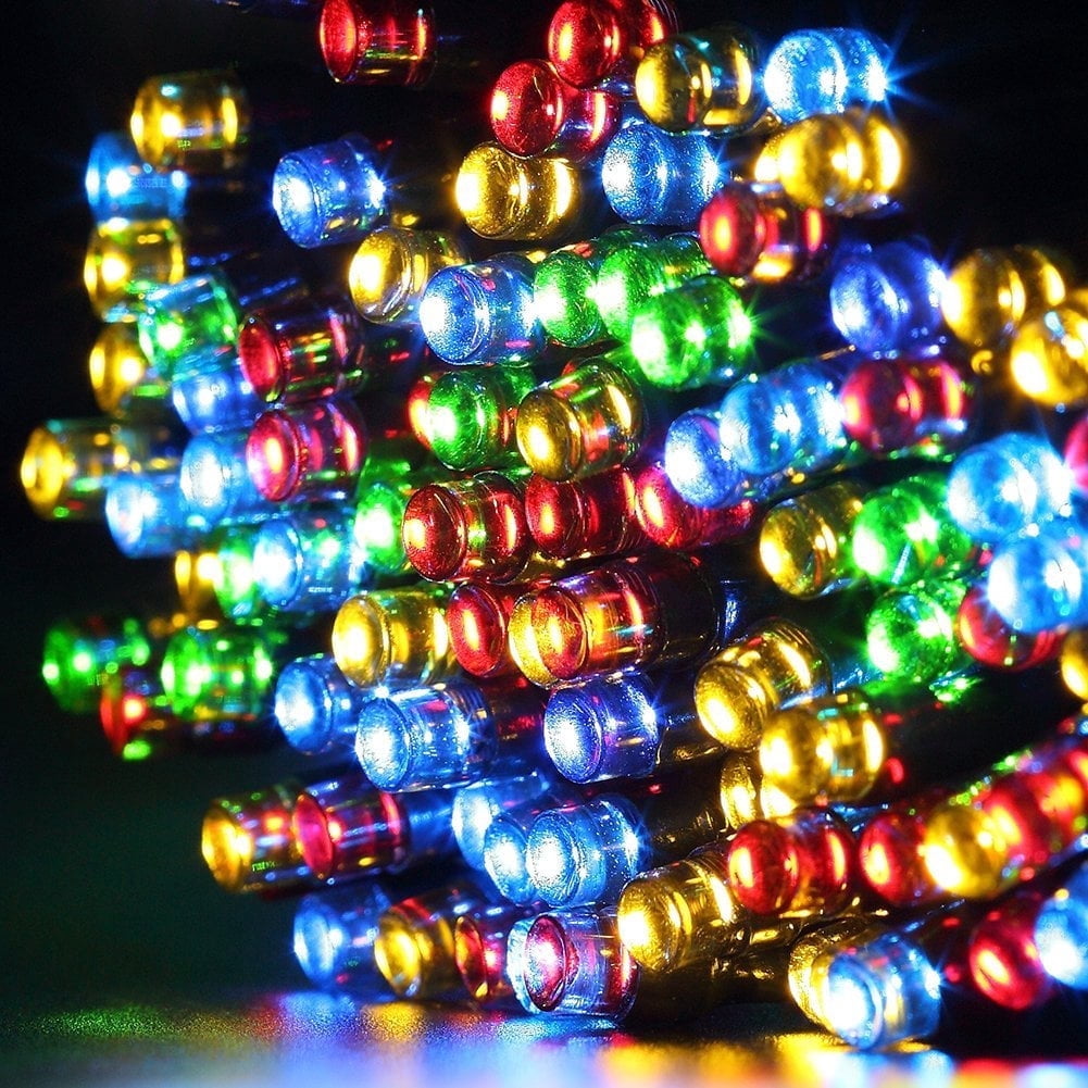 Somnr Christmas Lights Solar String Lights 72ft 200 LED Fairy Lights 8 Modes Ambiance Lighting for Outdoor Patio Lawn Landscape Garden Home Wedding (MultiColor)