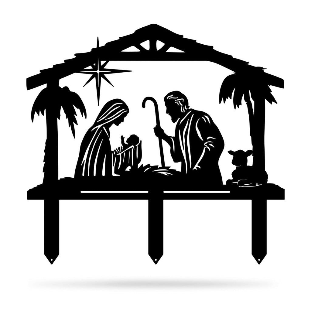 RealSteel: Nativity Scene Garden Art - Metal Christmas Yard Décor for Outdoor Display (B-24x22)