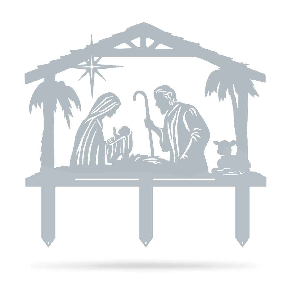 RealSteel: Nativity Scene Garden Art - Metal Christmas Yard Décor for Outdoor Display (B-24x22)