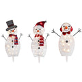 SLYNSHome 3Pcs Christmas Garden Lights Pre-lit LED Light Up Snowman Christmas Decoration for Yard Luminescent Decoration for Xmas Front Door Pathway Lawn Patio Xmas Ornament Supplies ()