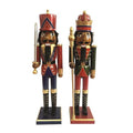 Santa's Workshop Indoor Home Christmas Decorative 24" Black King & Guard Nutcracker, Set of 2