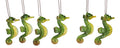 Set Of 6 Green Seahorses Ocean Marine Beach Wall Hanging Decor Tree Ornaments
