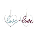 Set of 2 Transpac Valentine Heart Hanging Decor, Metal, 15.25"x1"x19.3"H
