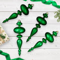 Northlight Shatterproof Commercial Size Finial Christmas Ornaments - 14" - Green - Set of 4