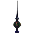 Shiny Blue Midnight Squared - 1 Tree Topper 13 Inch, Glass - Tree Topper Free Standing 21174T032