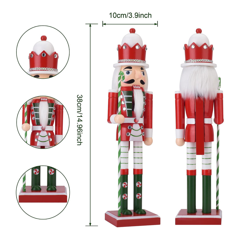 Soul's Christmas Soldier Nutcracker Decorations, 15 Inch Xmas Nutcracker Figure V14