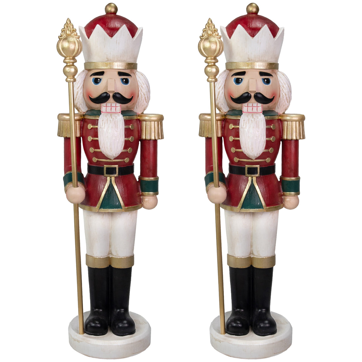Sunnydaze Green Polyresin Gregor the Rustic Nutcracker Christmas Statue, 33"