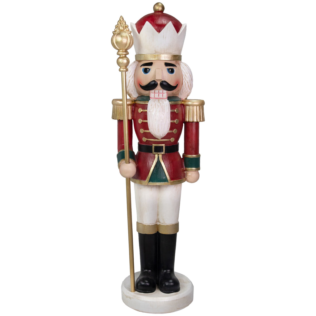 Sunnydaze Green Polyresin Gregor the Rustic Nutcracker Christmas Statue, 33"