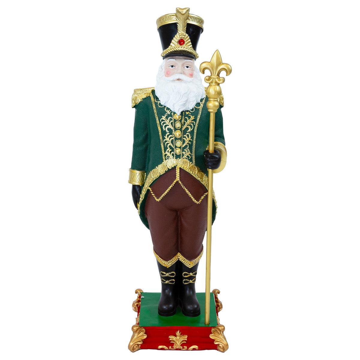 Sunnydaze Green Polyresin Guardian of the North Pole Nutcracker Christmas Statue, 37"
