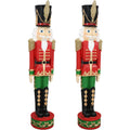 Sunnydaze Polyresin Kristoff the Christmas Nutcracker Statue, 37", 2-Count, Red & Green
